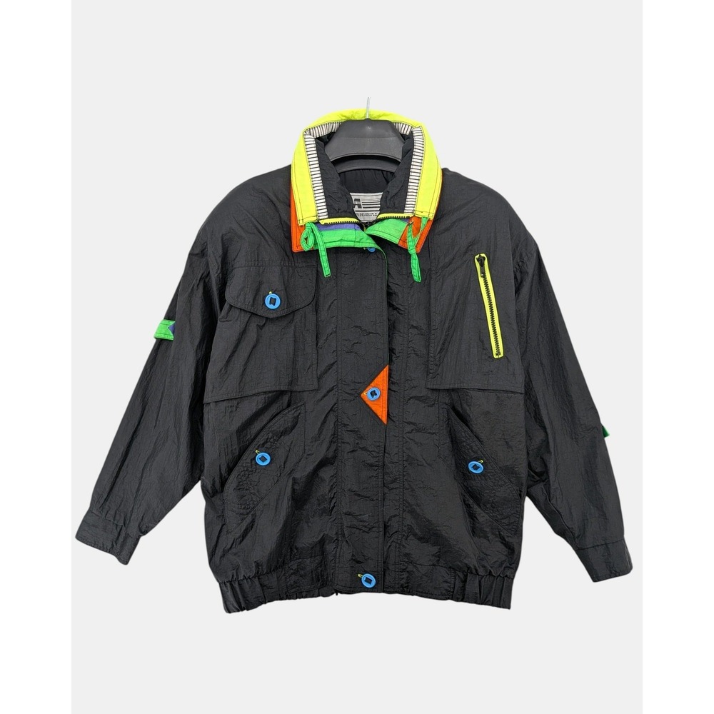 Vintage‎ PA Originals Women's Bomber Jacket Medium Colorblock Neon 80s 90s